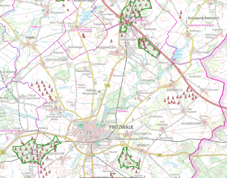 Wildwuchs bei Windkraftanlagen im Nordwesten des Landes Brandenburg